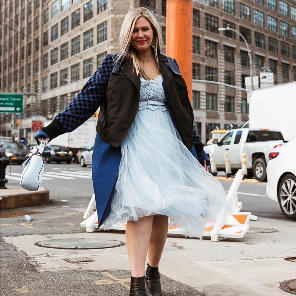 ASOS Soft Blue Lace and Tulle Dress